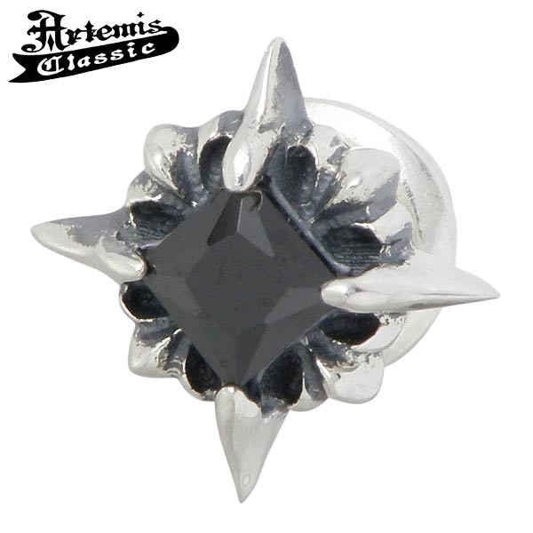 アルテミスクラシック Artemis Classic RAY シルバー ピアスBK スタッド ブラックキュービック 1個売り 片耳用 シルバー 925 スターリングシルバー ACE0087