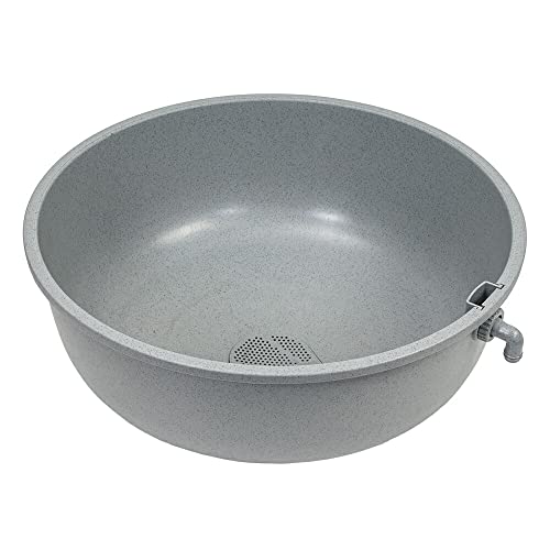 テトラ (Tetra) じょうろでキレイメダカ鉢 丸45みかげ 水を入れ替えることができる 睡蓮鉢