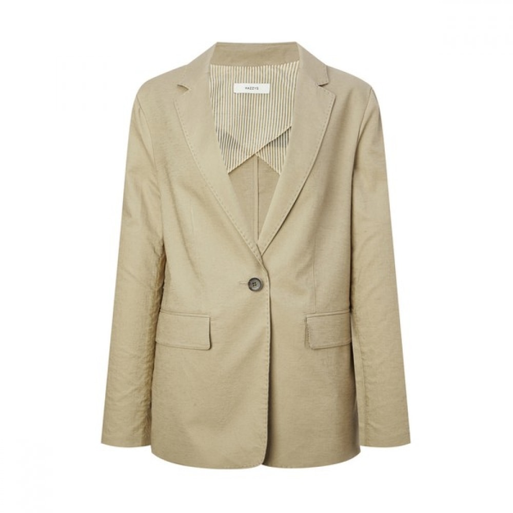 [ヘッジズレディース] 24SS カーキソリッドリネンブレンドジャケット WSJA4B202K2