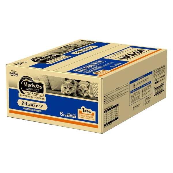 ペットライン メディファスアドバンス 2種の尿石ケア 1歳から チキン&フィッシュ味 6kg(500g×12)