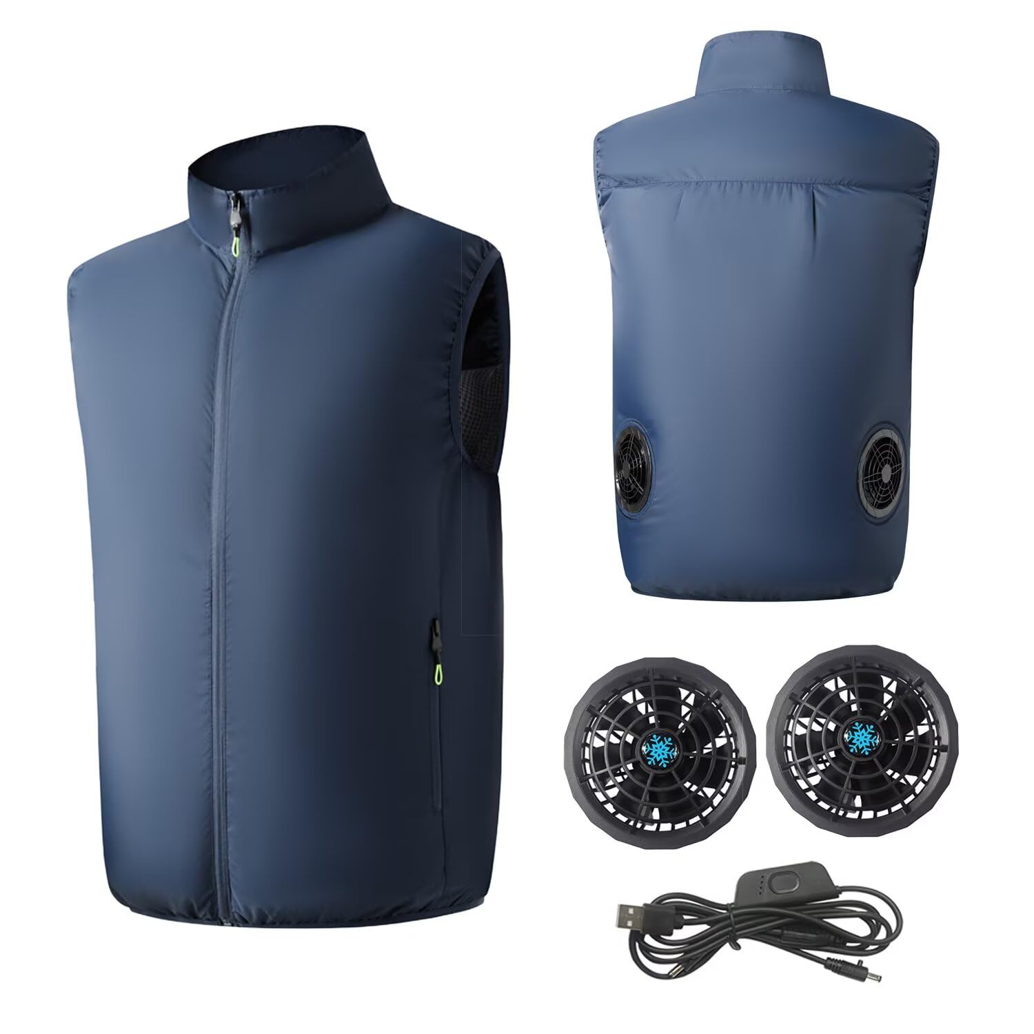 [Yucahype] ファン付きベスト ファン付き作業服 5段階風量調整 冷却ベスト 空調作業服 大風量 3D送風 USB給電 空調作業着 半袖 空調ウェア 軽量 薄い 冷却服 熱中症対策 猛暑対策