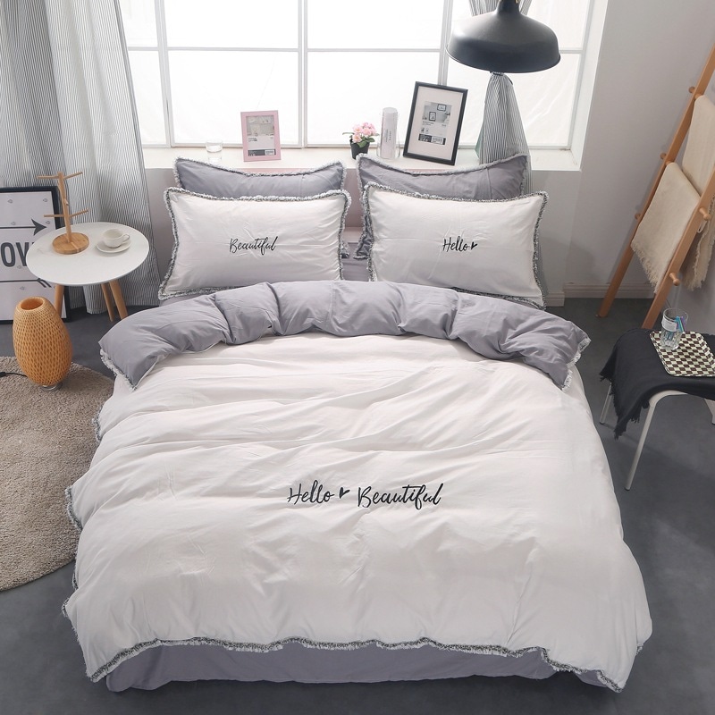 ネットセレブ韓国版洗浄綿ベッド4点セット純綿プリンセス風1.8mダブルコットンシーツキルトカバー