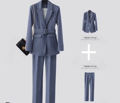 ベルト付きジャケット＋パンツセット ボトムス アウター セットアップ ストレートパンツ ロング丈 袖あり 長袖 ストレート 爽やか 大人スタイル 大人きれいめ 大人 上品 おしゃれ かっこいい