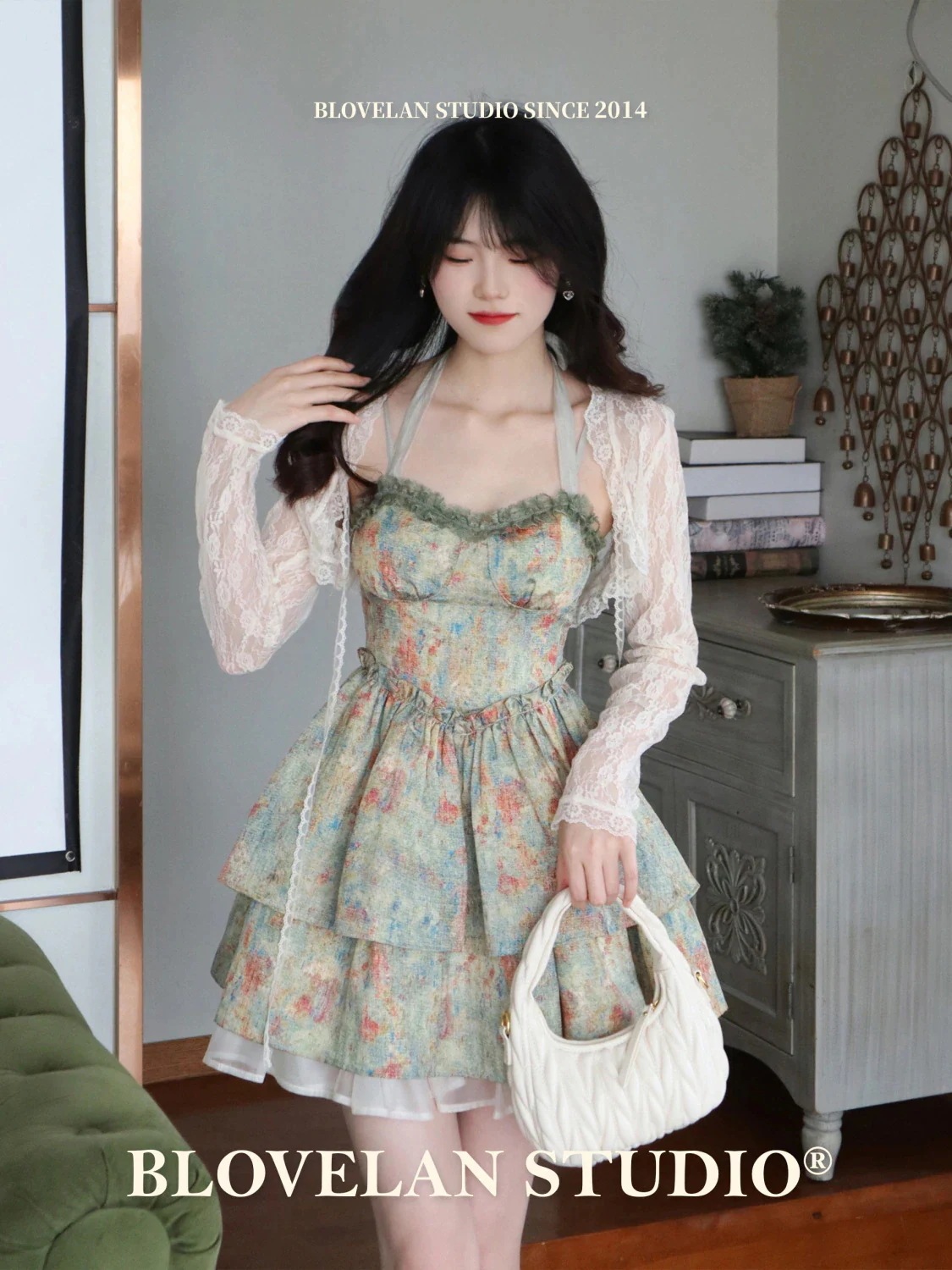 ロリータドレス 2024 二点セット 春夏 新作 大きい キャミワンピース JSK 百掛け 着痩せ