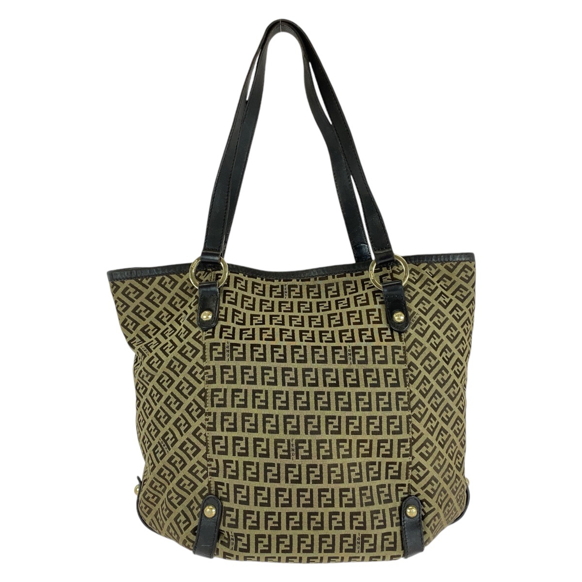 ヴィンテージ ズッキーノ ブラウン ゴールド金具 キャンバス/レザー 8BH197 トートバッグ ショルダーバッグ レディース 503596