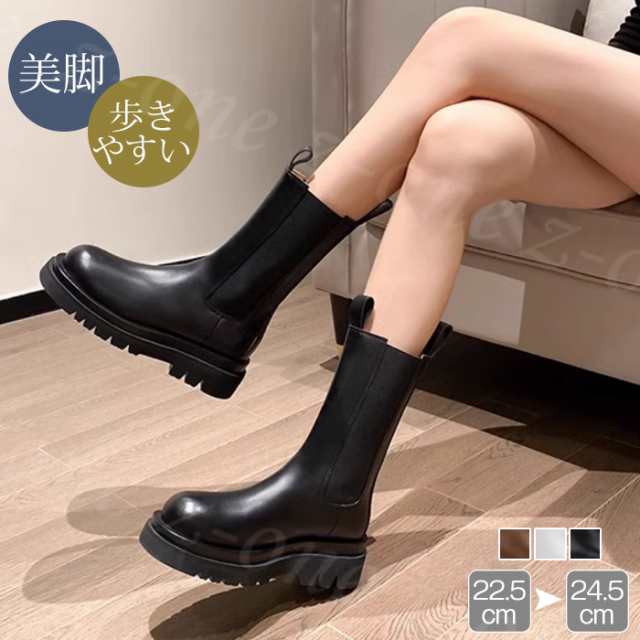 靴 ブーツ ショートブーツ レディース 秋冬 ショート 厚底ブーツ 歩きやすい 疲れない ミドル ジップアップ 暖か 防滑ソールブーツ 通勤用 ブラック アイボリー ブラウン 【厚底ショートブーツ】