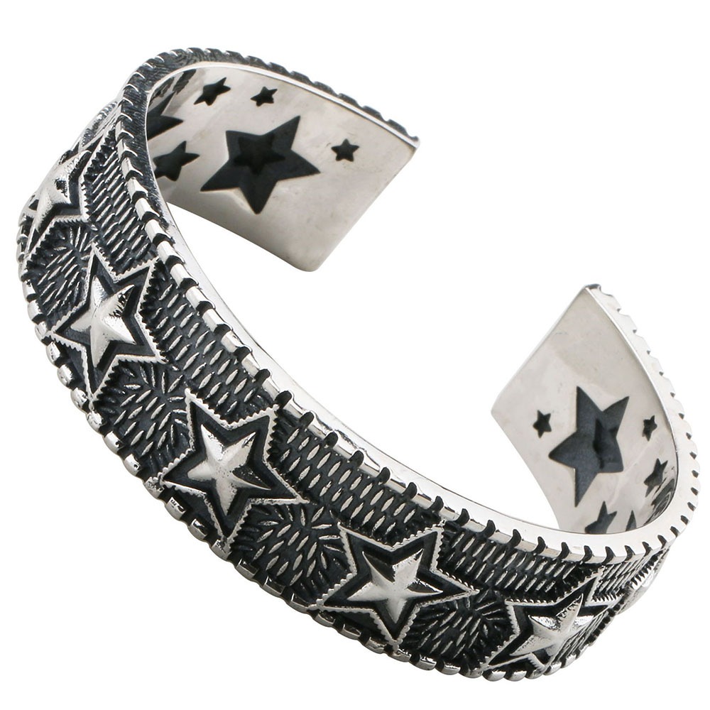 925 マルチスターバングル 重厚 [bs049]