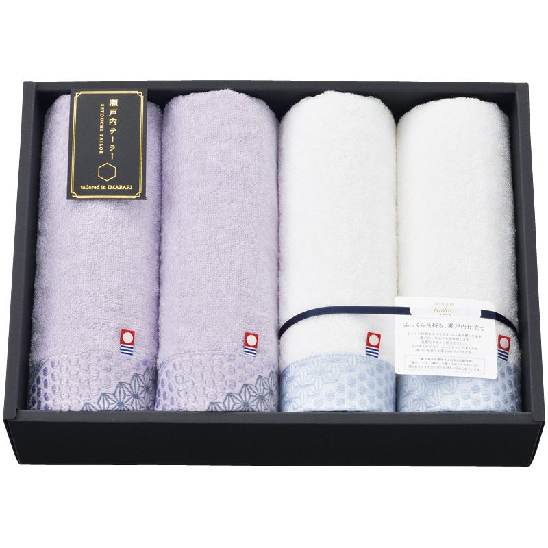 瀬戸内テーラー あかつき フェイスタオル4P パープル