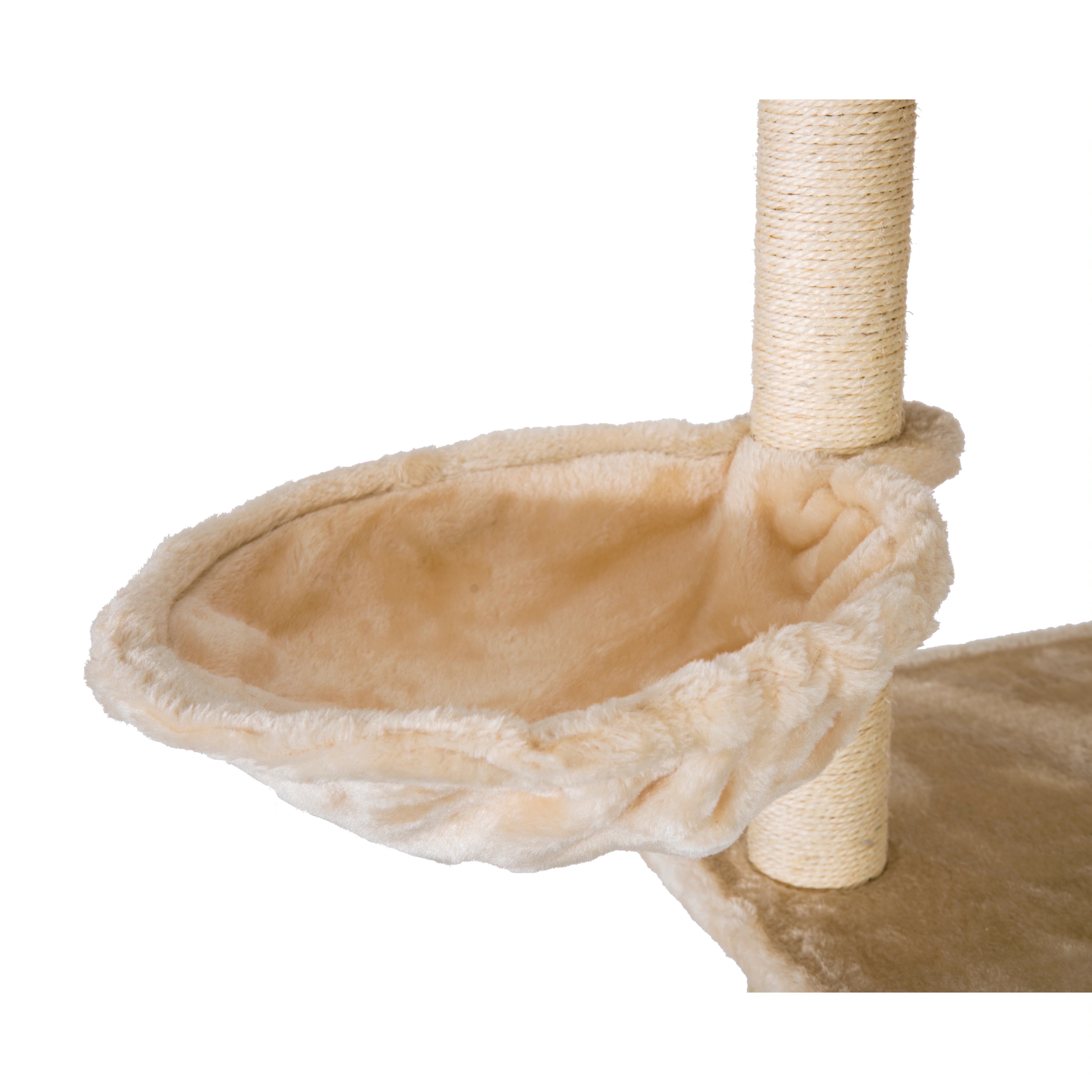 1526【元SKU:TX188118】キャットタワー 突っ張り おしゃれ 全面麻紐 全高235-258cm ヤマト【ベージュ】