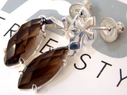 FREESTYLEfse803-sqスモーキークオーツフリースタイルピアスst06-hokuriku