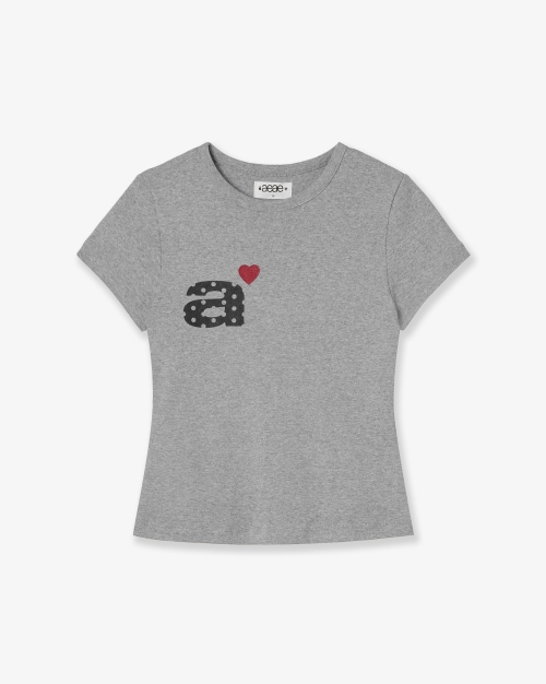 【AEAE】 DOT SMALL LETTER TEE [MELANGE GREY] 正規品