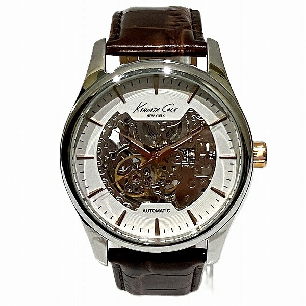 ケネスコール 10027198 裏スケルトン 自動巻 時計 腕時計 メンズ 【中古】