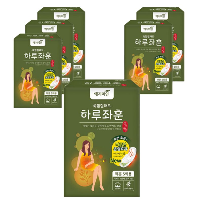 冷え性/生理痛緩和！【よもぎ蒸しパッド 5枚 x 6 】 5,060円