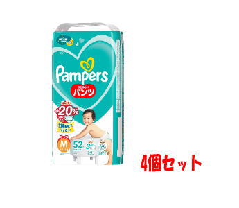 送料無料 【4個セット】P&G パンパースさらさらケアパンツ M たっち（6-12kg）スーパージャンボ52枚 男女共用