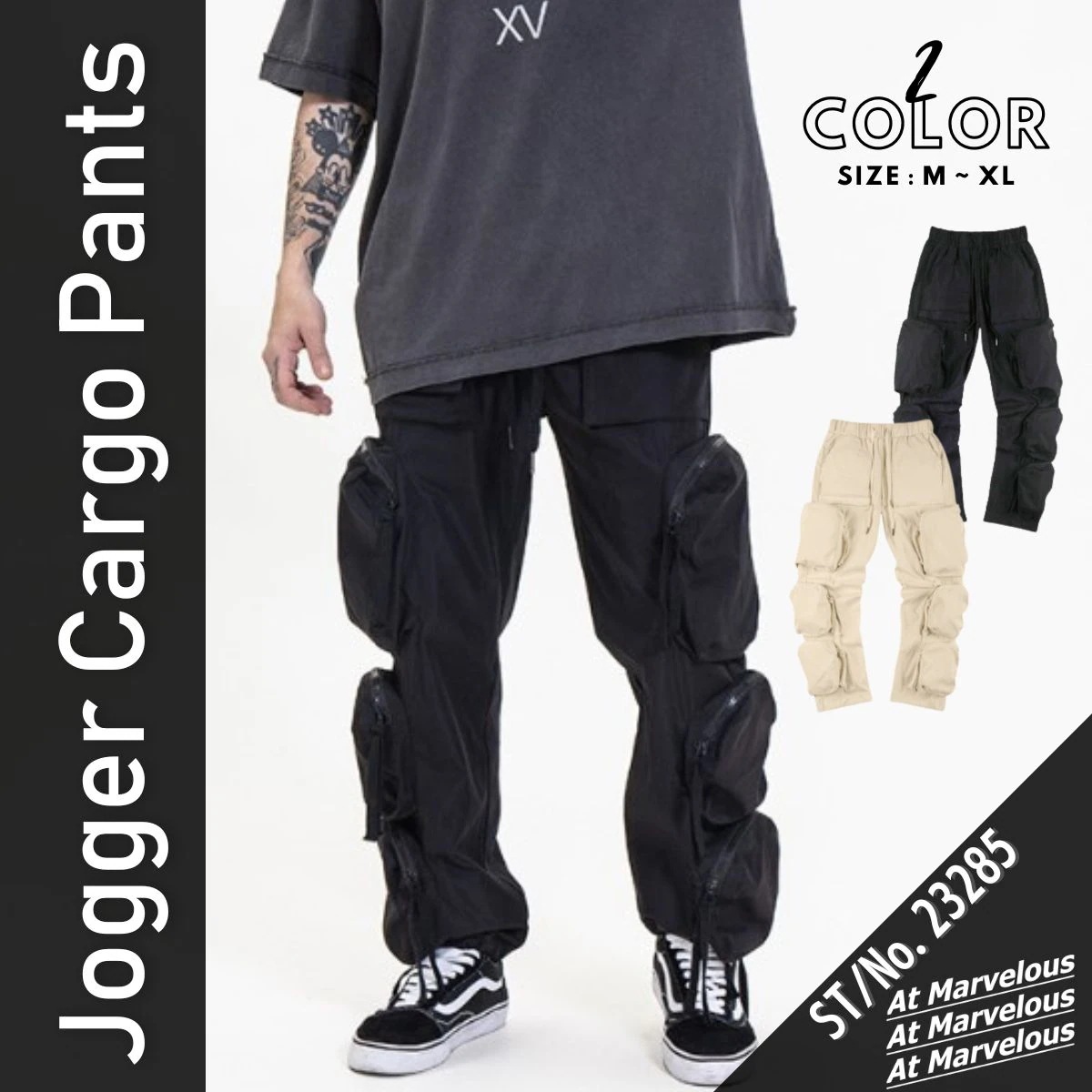 カーゴパンツ メンズ ズボン ロングパンツ ポケット ワイド ルーズ ゆったり テーパード ストリート Ｂ系 ダンス ヒップホップ ワークパンツ ジョガー