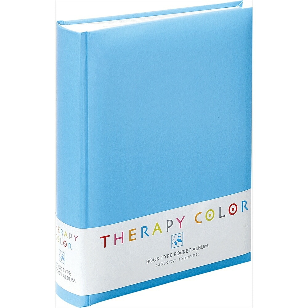 （まとめ買い）セラピーカラー 背丸ポケットアルバム L判2段160枚 ピュアブルー TCBP-160-PB [x3]