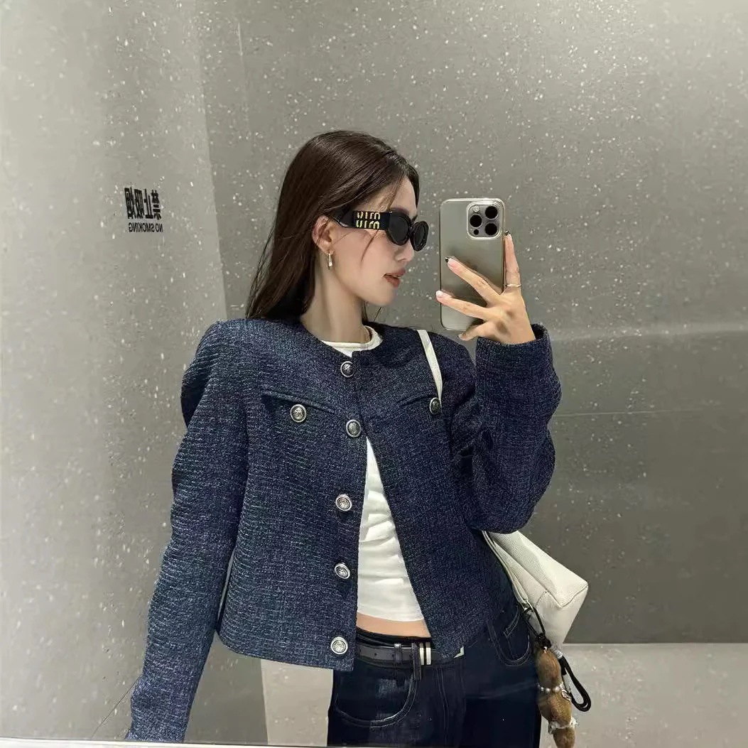 （細工が凝っている）初秋の女性のためのユニークで美しい青い小さな香りの短いジャケットハイエンド年齢を減らす美しいファッショナブルなトップ 6,572円