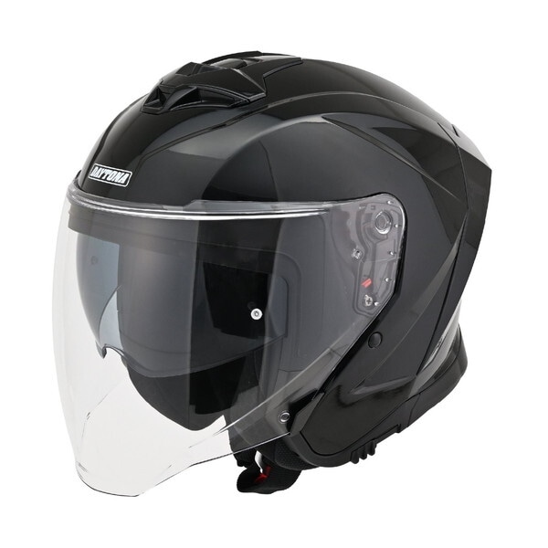 D61065 バイク ヘルメット ジェット SG規格 高強度ABS スポーツ設計 インナーバイザー / スピーカーホール 装備 DN-006SJ ブラック Sサイズ(55-56cm)