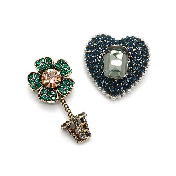 スワロフスキークリスタルハートブローチ