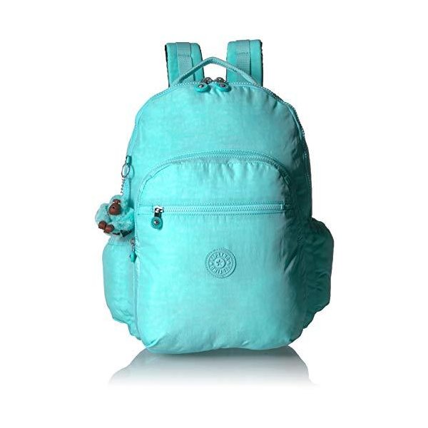 Kipling Women s Seoul Go XL Laptop， Padded， Adjustable Backpack Straps， Zip Closure， Fresh Teal Tona