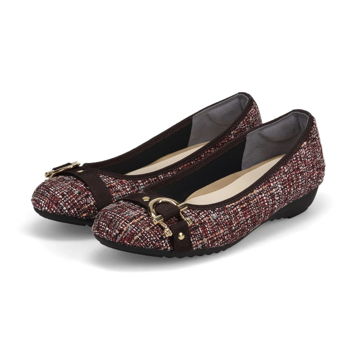 パンプス ローヒール 歩きやすい 痛くない 婦人靴 レディース ラウンドトゥ 靴 レディース ウェッジソール 秋 冬 ベルト 日本製 39067