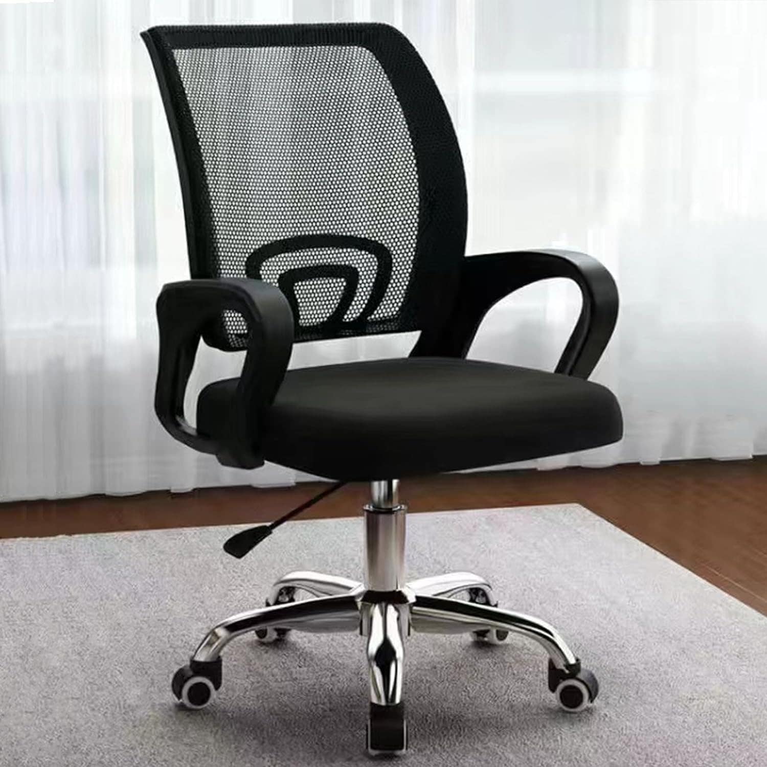 オフィスチェア デスクチェア メッシュ アームレスト ランバーサポート360度回転 ハイバックチェア pcチェア 無段階昇降 疲れない 人間工学 リクライニング コンパクト
