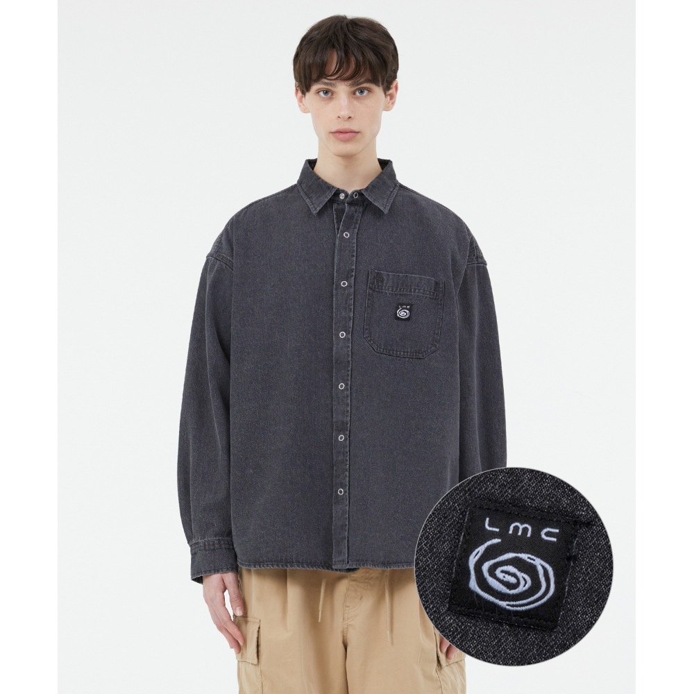 LMC オーバーサイズ デニム シャツ ブラック