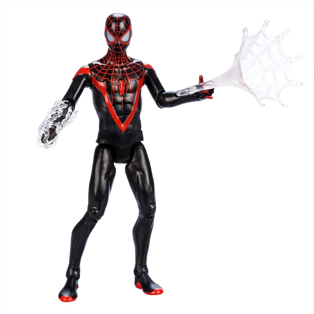 ディズニーマイルズモラレススパイダーマントーキングアクションフィギュア マーベルパワーアイコン