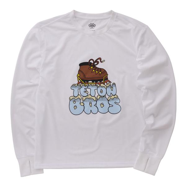【Teton Bros】TB CRAMPON L/S TEE ティートンブロス 長袖Tシャツ メンズ レディース アウトドア 吸汗速乾 リサイクルポリエステル WHITE