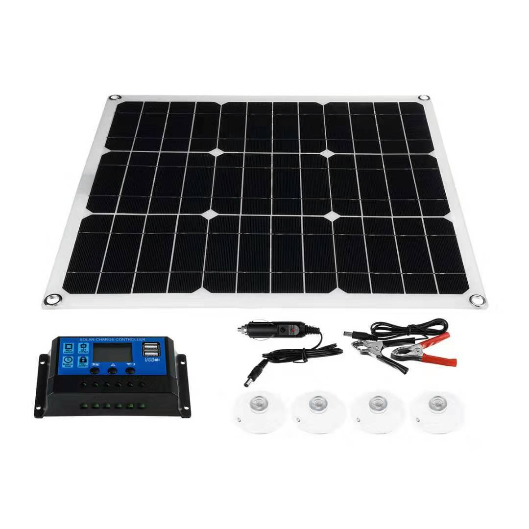 30 W単結晶ソーラーパネルコントローラセットソーラー充電パネル発電携帯車屋外JH-30 W-M 1太陽光発電キットポータブル充電器
