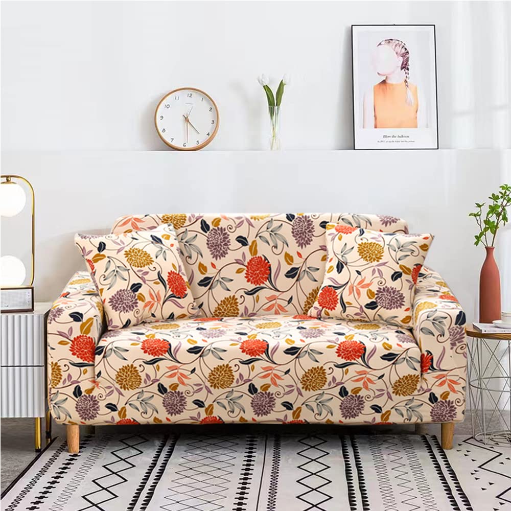 CHOZAN ソファーカバー 3人掛け 肘付き ストレッチ 北欧風 伸縮素材 滑り止め 防塵 ソファー保護 クッションカバー2枚付
