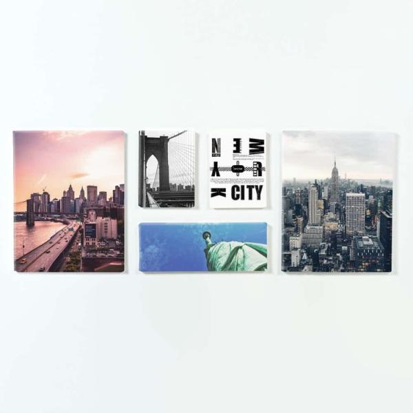 ファブリックパネル アートフレーム 飾り 情景 おしゃれ 壁掛け ウォールデコレーション 都会 アーバン 都市風景 ビル群 5枚セット