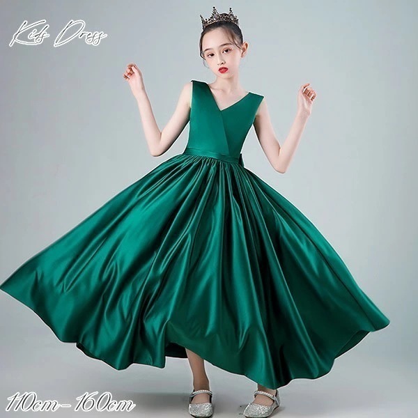 【本日限定】ドレス 子供 ピアノ 発表会 ピアノ発表会 中学生 ワンピース 女の子 ロングドレス 結婚式 ジュニア ピアノ発表会ドレス コンクール ノースリーブ パーティードレス イブニングドレス ロ