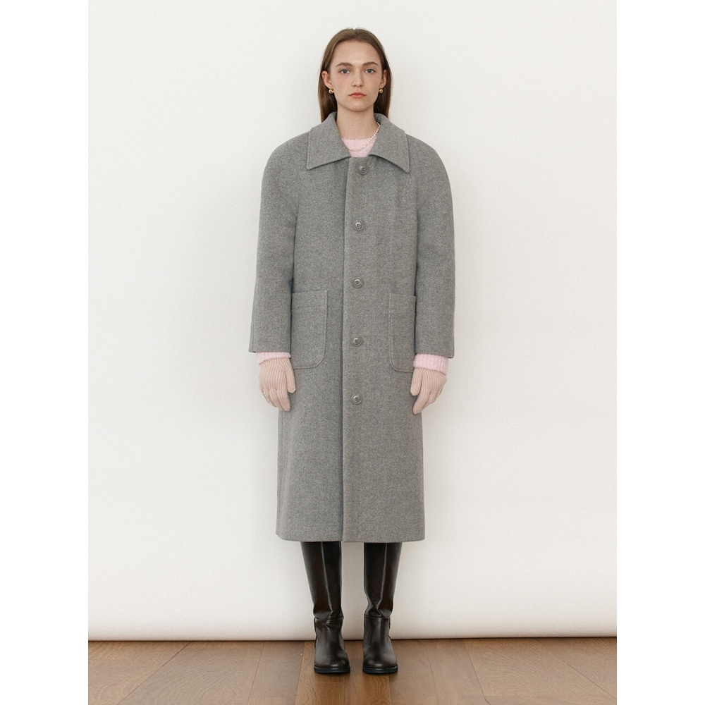 ROLAROLA ウール シングルコート グレー