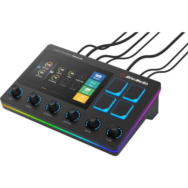 AVERMEDIA　オーディオミキサー＆配信者向けコントロールセンター LIVE STREAMER NEXUS　AX310