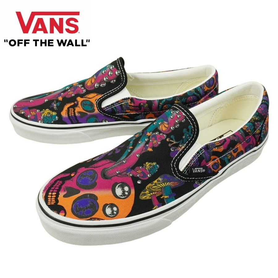 VANS スニーカーVANS ヴァンズ バンズ【箱なし】CLASSIC SLIP ON スリッポン スリップオンTRIPPY DRIP BLACK MULTI