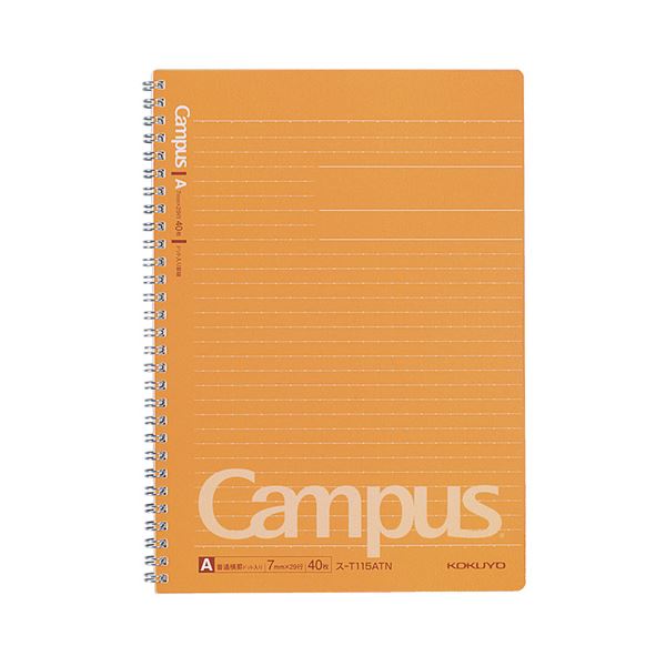 (まとめ) コクヨ キャンパス ツインリングノート（ドット入り罫線） セミB5 A罫 40枚 ス-T115ATN 1セット（5冊） (×10セット)