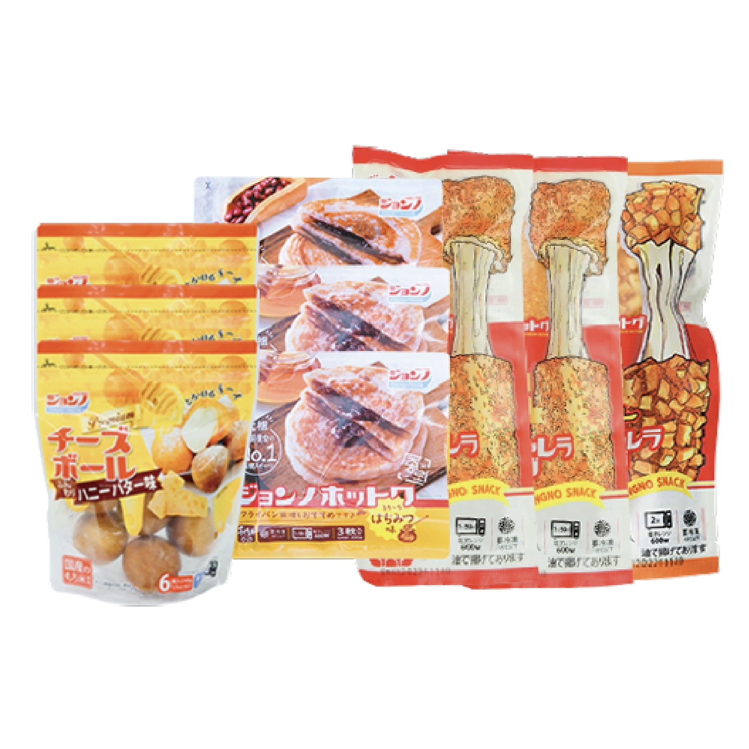 [ジョンノ公式]「ジョンノ3兄弟セット」チーズボール3袋+ホットク3袋+ハットグ3袋合わせて9袋！新大久保チーズドックホットクチーズボール韓国お土産