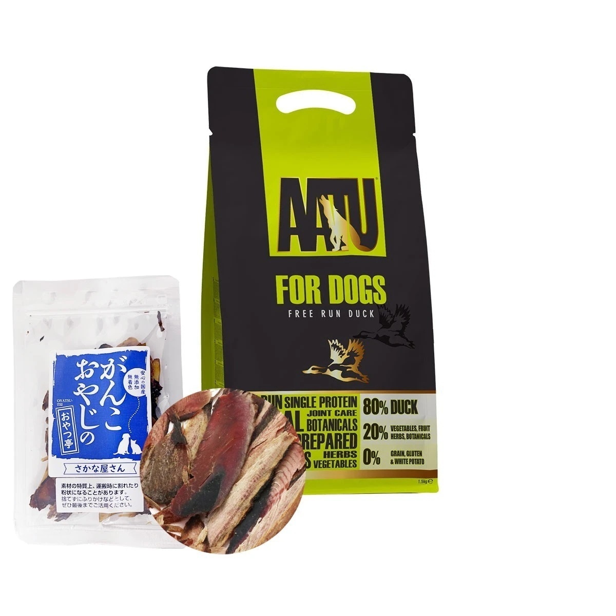 ドッグフード ダック 1.5kg【お試し国産お魚厚削り15g付き】