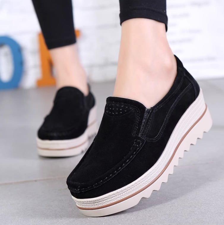 スリッポン 靴 くつ l 厚底 ラウンドトゥ かわいい 大人可愛い きれいめ シンプル カジュアル 大人 上品 おしゃれ お洒落 かっこいい 大人っぽい 女っぽ ラフ クール 主役級 存在感 無地