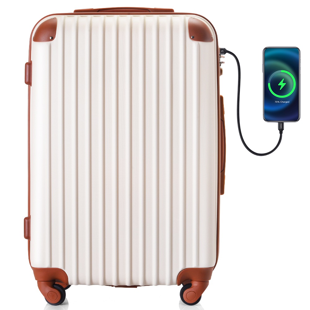 [国内発送 送.料無料]A236 スーツケース Mサイズ キャリーバッグ USB充電ポート付き カップホルダー付き キャリーケース 超軽量 TSAロック搭載 4日-7日 中型