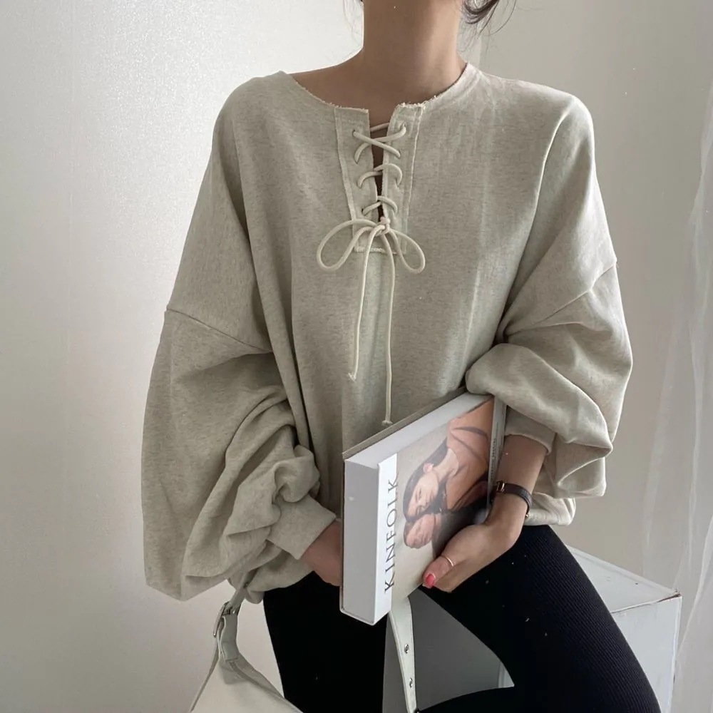 ロンT プルオーバー トップス ロング丈 チュニック ドロップショルダー ラウンドネック 4,780円