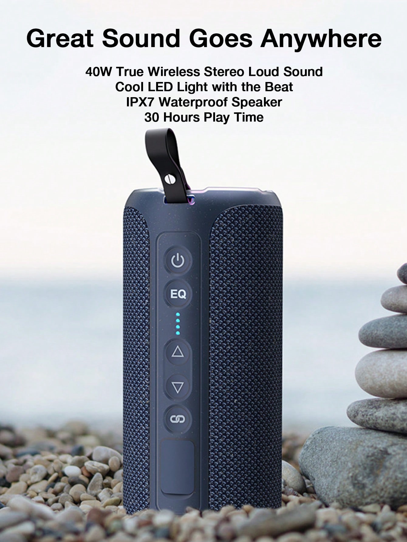 ポータブル 無線 スピーカーX8 Pro 無線スピーカー48mmスピーカー40Wスピーカー5.3防水スピーカーIPX7最大30時間の時間, 6600mAhバッテリーステレオペアリング