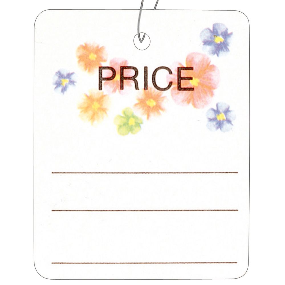 （まとめ買い）ササガワ 糸付き提札（値札） 角丸四角型 PRICE 縦40mmx横32mm 500枚入 18-3554 [x3]