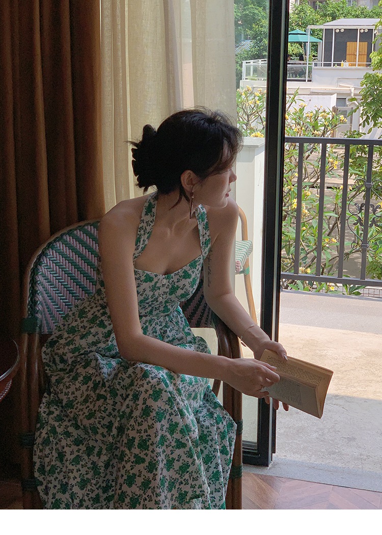 レディース 花柄 ホルターネック ドレス 女性 夏 フレンチ サスペンダー スカート ホワイト グリーン ブラック XS S M L かわいい 大人可愛い きれいめ シンプル カジュアル 大人 上品 7,519円