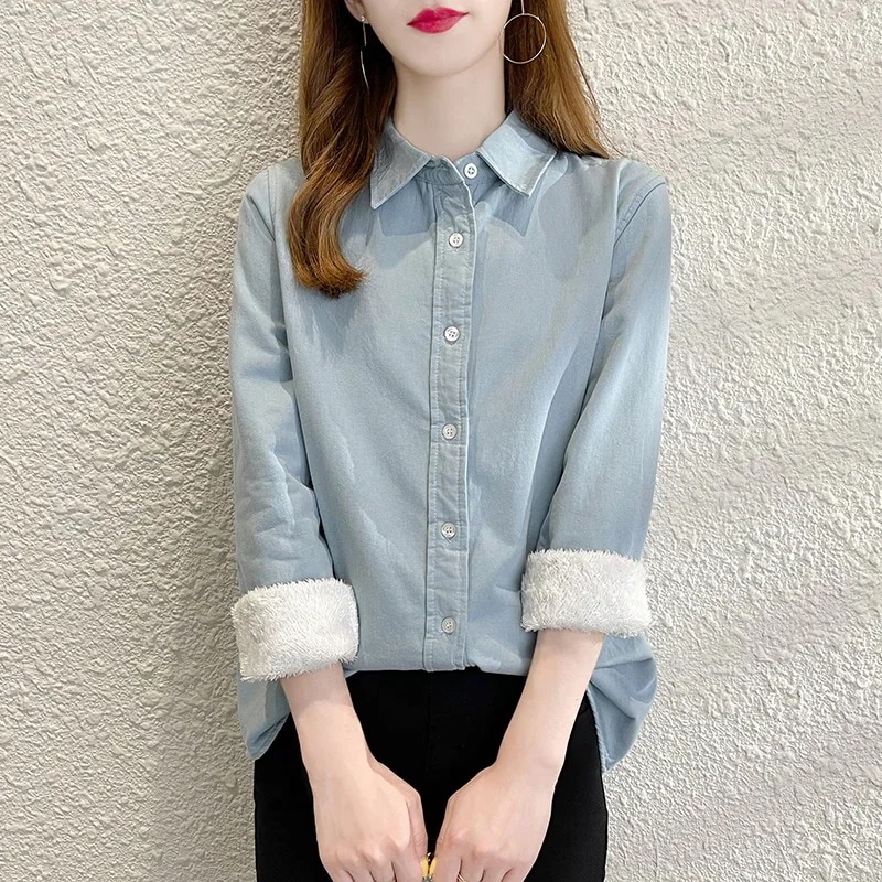 シャツ レディース トップス ボタンダウンシャツ 裏起毛 裏ボア ブラウス 通学 長袖 防寒 冬服 秋冬 大人 きれいめ 暖かい コーデ