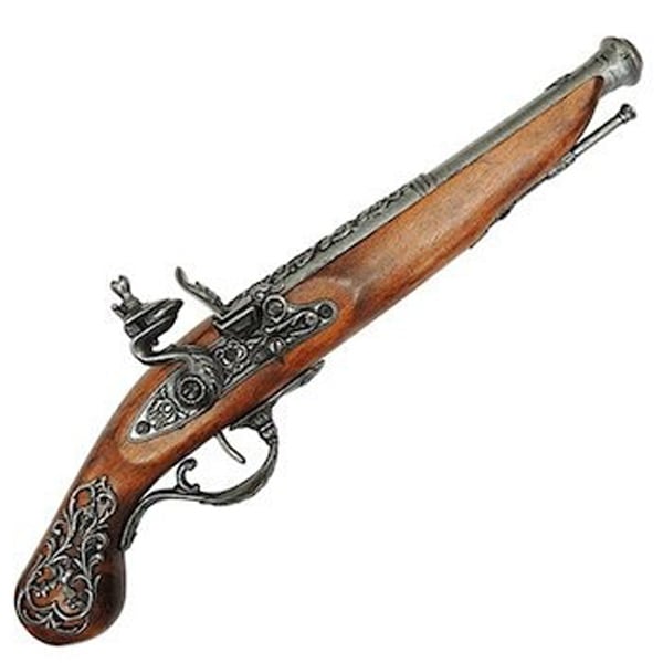 DENIX デニックス 1196/G フリントロック グレー 37cm イギリス レプリカ 銃 コスプレ リアル フリントロックピストル ミリタリー アーミー ピストル 拳銃