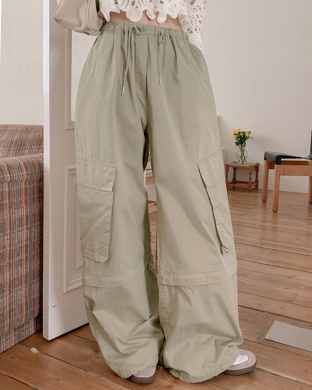 イブコットンカーゴパンツ韓国ファッション レディース