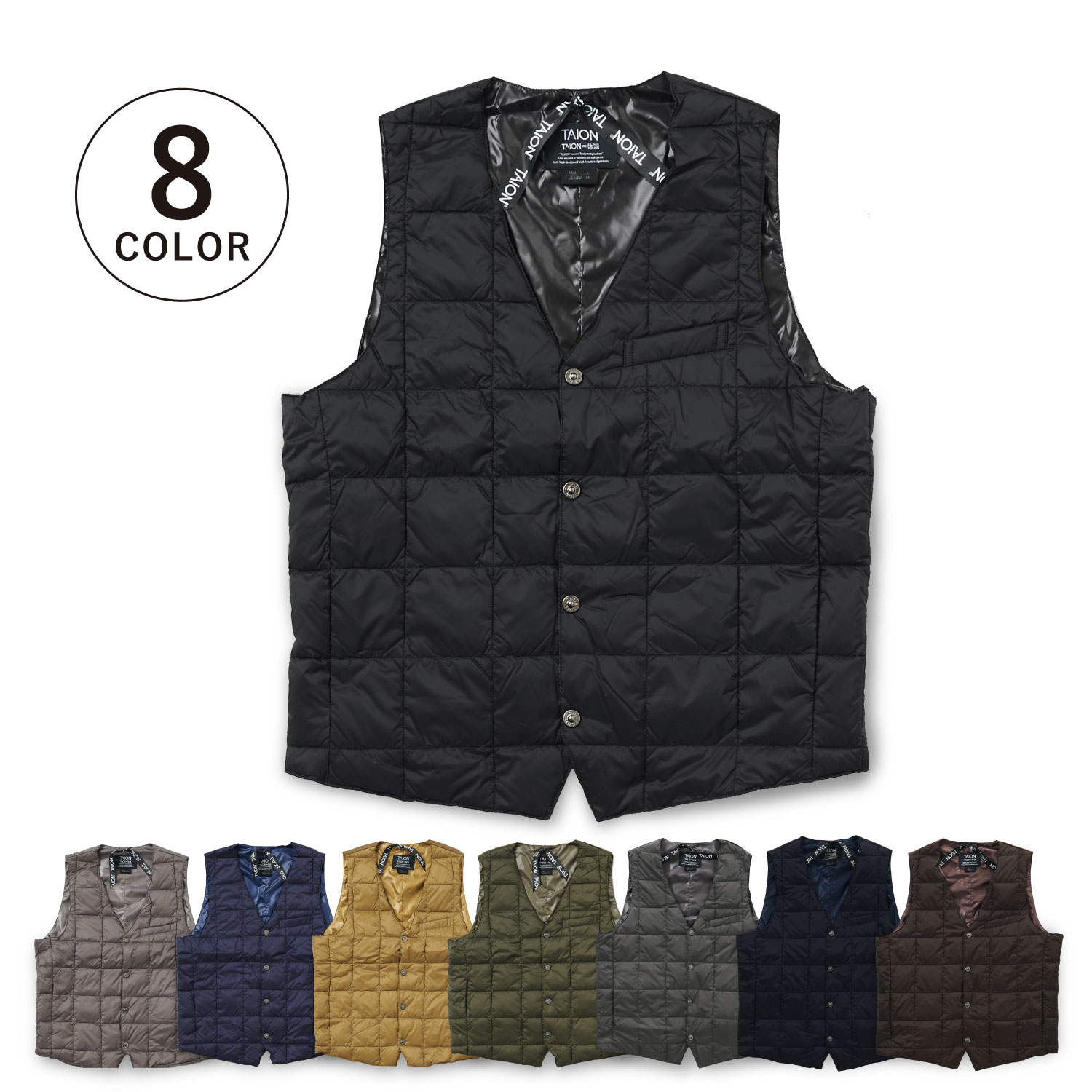インナーダウン ベスト ジレ アウター メンズ ベーシック Vネックボタン 防寒 003