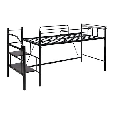 耐荷重150KGロフトベッド 耐震 ベッド BLACK 大人気！耐荷重150KG